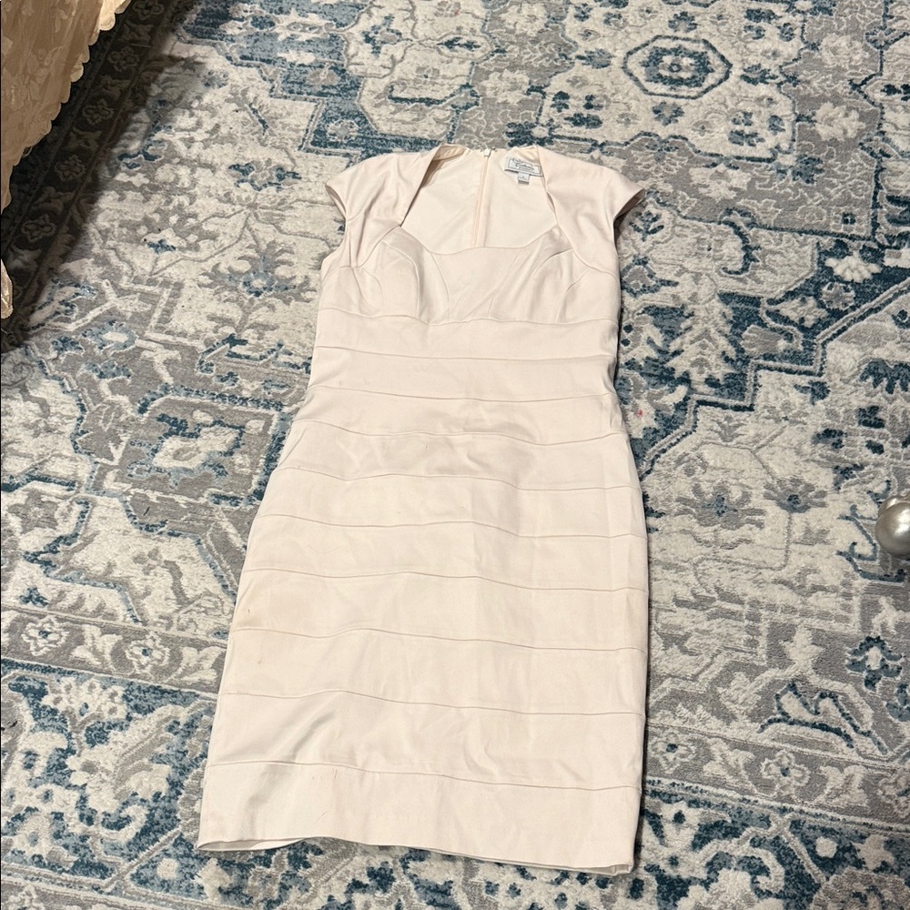 Dressbarn Cream Cap Sleeve Midi Dress